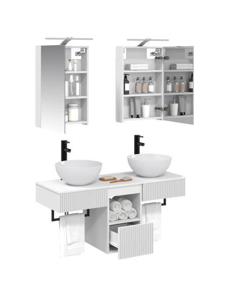 Set di Armadi da Bagno 5 pcs Bianco 40 x 10,5 x 60,5 cm