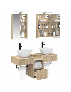 Set di Armadi da Bagno 5 pcs Rovere Sonoma 40 x 10,5 x 60,5 cm 2