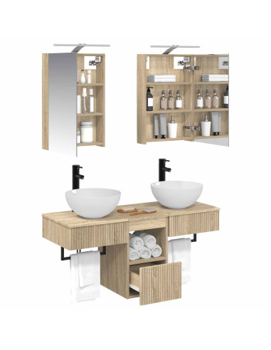 Set di Armadi da Bagno 5 pcs Rovere Sonoma 40 x 10,5 x 60,5 cm