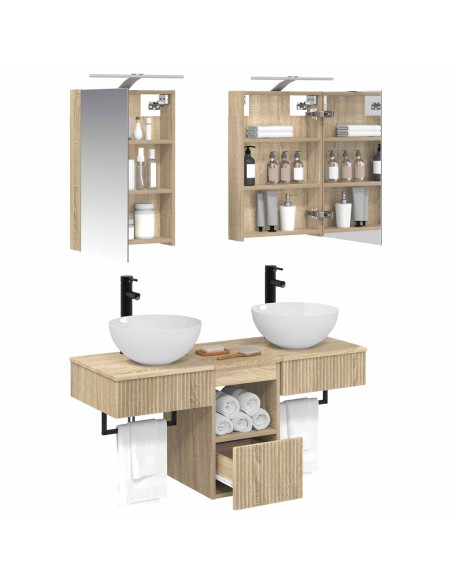 Set di Armadi da Bagno 5 pcs Rovere Sonoma 40 x 10,5 x 60,5 cm