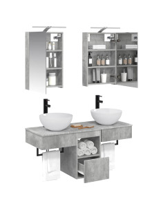Set di Armadi da Bagno 5 pcs Grigio Cemento 40 x 10,5 x 60,5 cm 2
