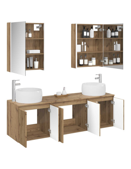 Set di Armadi da Bagno 5 pcs Rovere Artigianale