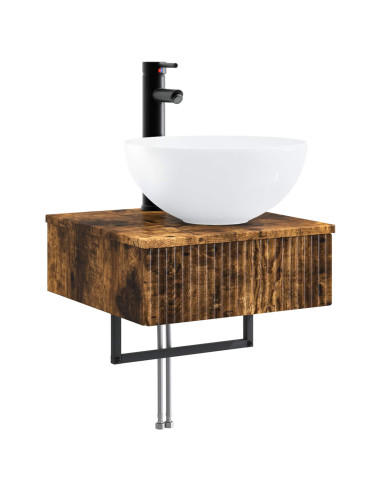 Set di Armadi da Bagno 5 pcs Rovere Fumo 40 x 10,5 x 60,5 cm