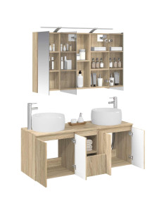 Set di Armadi da Bagno 4 pcs Rovere Sonoma Legno ingegnerizzato 2