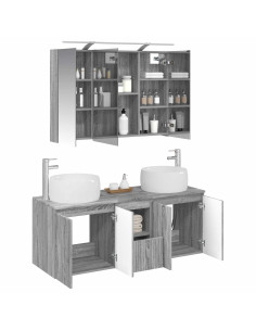 Set di Armadi da Bagno 4 pcs Sonoma grigio Legno ingegnerizzato 2