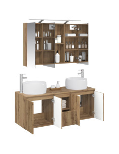 Set di Armadi da Bagno 4 pcs Rovere Artigianale 2
