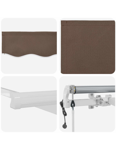Tenda Retrattile Tortora 600 × 350 cm Poliestere e Metallo