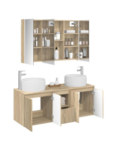 Set di Armadi da Bagno 4 pcs Rovere Sonoma Legno ingegnerizzato 2