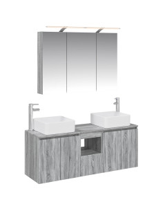 Set di Armadi da Bagno 4 pcs Sonoma grigio 100 x 14,5 x 70 cm