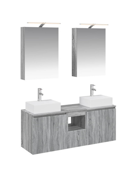 Set di Armadi da Bagno 5 pcs Sonoma grigio Legno ingegnerizzato
