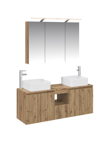 Set di Armadi da Bagno 4 pcs Rovere Artigianale