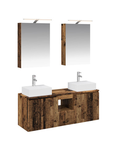 Set di Armadi da Bagno 5 pcs Legno antico Legno ingegnerizzato