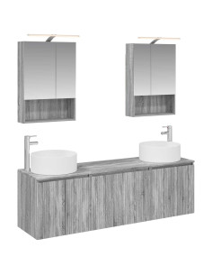 Set di Armadi da Bagno 5 pcs Sonoma grigio Legno ingegnerizzato