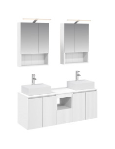 Set di Armadi da Bagno 5 pcs Bianco Legno ingegnerizzato