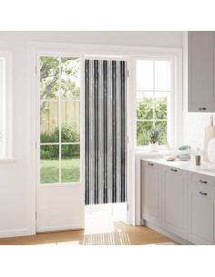 Tenda per insetti in chenille Grigio e Nero 56 x 185 cm 100% PP
