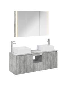 Set di Armadi da Bagno 4 pcs Grigio Cemento