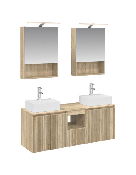 Set di Armadi da Bagno 5 pcs Rovere Sonoma Legno ingegnerizzato