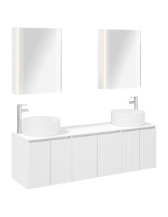 Set di Armadi da Bagno 5 pcs Bianco Legno ingegnerizzato