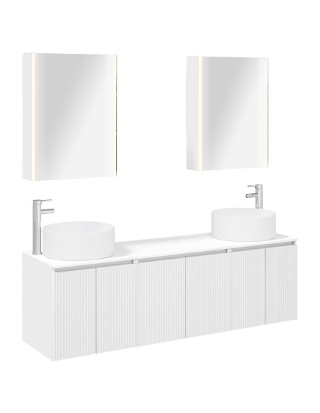 Set di Armadi da Bagno 5 pcs Bianco Legno ingegnerizzato