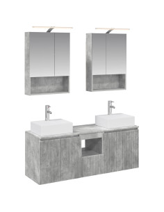 Set di Armadi da Bagno 5 pcs Grigio Cemento
