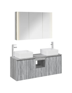 Set di Armadi da Bagno 4 pcs Sonoma grigio Legno ingegnerizzato
