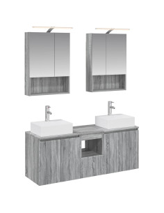 Set di Armadi da Bagno 5 pcs Sonoma grigio Legno ingegnerizzato