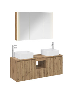 Set di Armadi da Bagno 4 pcs Rovere Artigianale