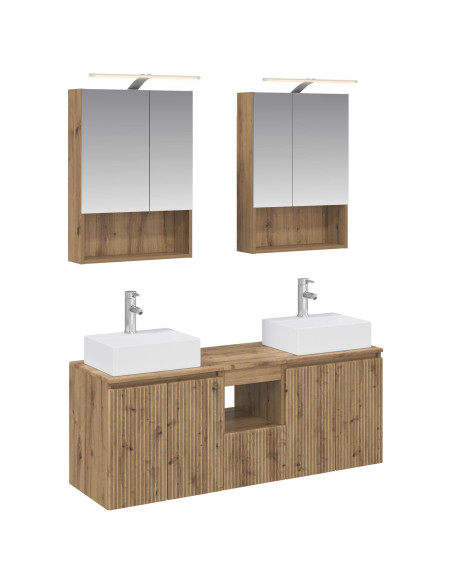 Set di Armadi da Bagno 5 pcs Rovere Artigianale