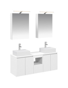 Set di Armadi da Bagno 5 pcs Bianco Legno ingegnerizzato