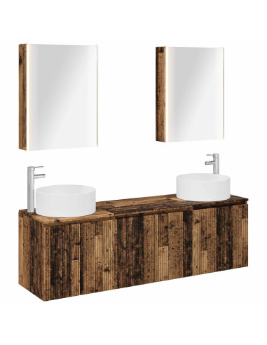 Set di Armadi da Bagno 5 pcs Legno antico Legno ingegnerizzato