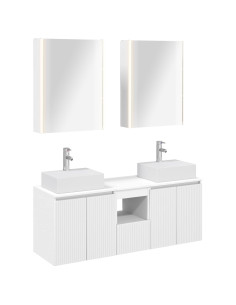 Set di Armadi da Bagno 5 pcs Bianco Legno ingegnerizzato