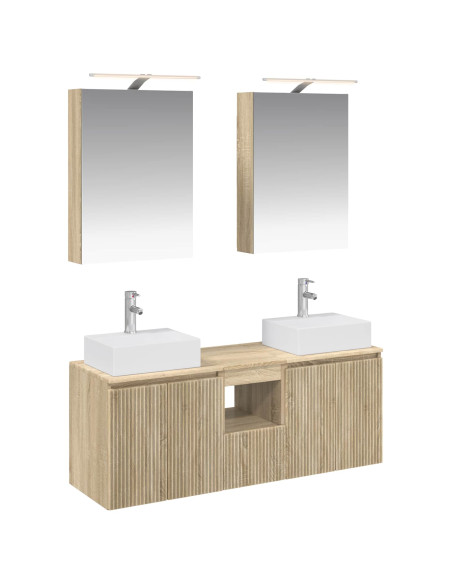 Set di Armadi da Bagno 5 pcs Rovere Sonoma Legno ingegnerizzato