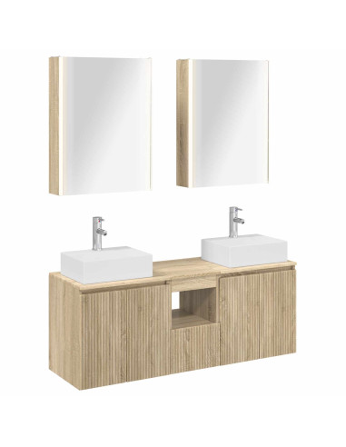 Set di Armadi da Bagno 5 pcs Rovere Sonoma Legno ingegnerizzato