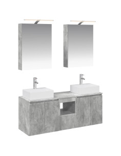 Set di Armadi da Bagno 5 pcs Grigio Cemento