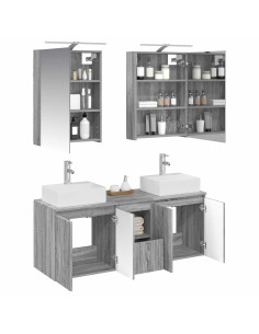 Set di Armadi da Bagno 5 pcs Sonoma grigio Legno ingegnerizzato 2