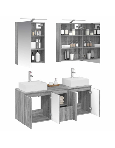 Set di Armadi da Bagno 5 pcs Sonoma grigio Legno ingegnerizzato