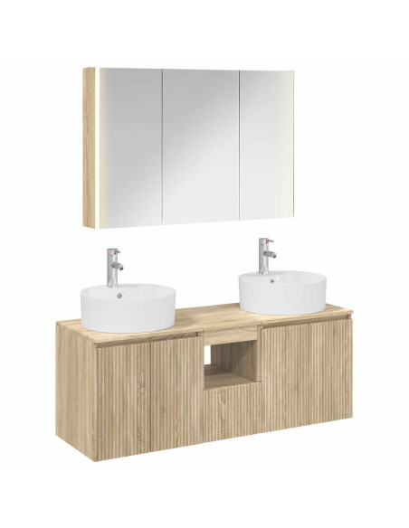 Set di Armadi da Bagno 4 pcs Rovere Sonoma Legno ingegnerizzato