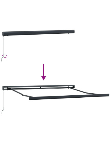 Tenda Retrattile Tortora 500 × 300 cm Tessuto e Metallo