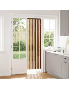 Tenda per insetti in chenille Marrone e Beige 56 x 200 cm