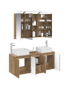 Set di Armadi da Bagno 4 pcs Rovere Artigianale 2