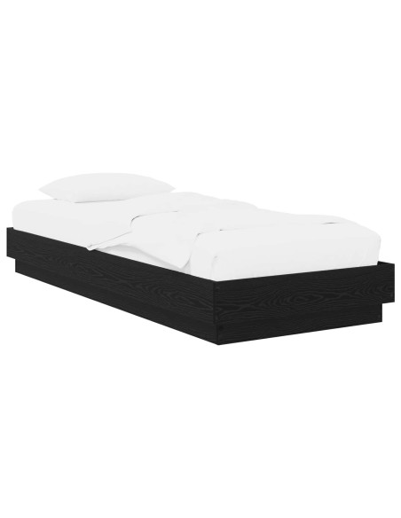 Struttura letto a pavimento Rovere Nero 80 x 200 cm