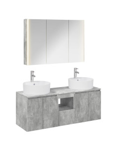 Set di Armadi da Bagno 4 pcs Grigio Cemento