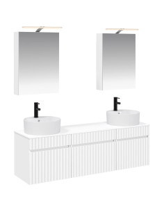 Set di Armadi da Bagno 5 pcs Bianco 50 x 14,5 x 70 cm