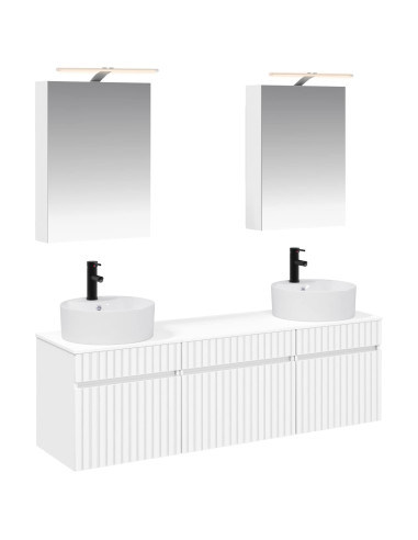 Set di Armadi da Bagno 5 pcs Bianco 50 x 14,5 x 70 cm