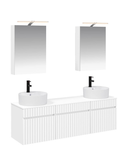 Set di Armadi da Bagno 5 pcs Bianco 50 x 14,5 x 70 cm