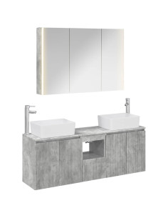 Set di Armadi da Bagno 4 pcs Grigio Cemento
