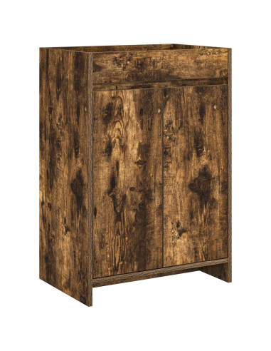Mobiletto da Bagno Sotto Lavabo Rovere Fumo 56 x 37,5 x 81 cm