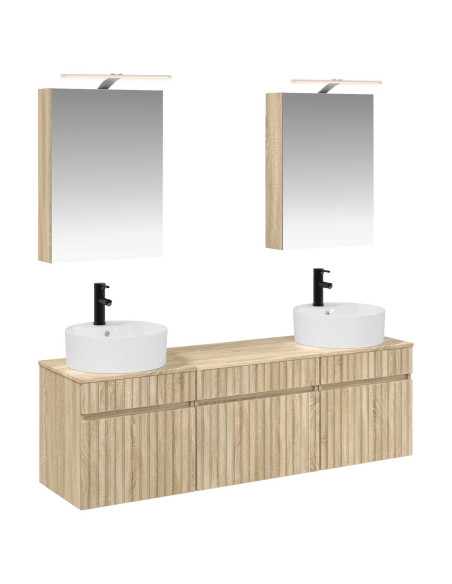 Set di Armadi da Bagno 5 pcs Rovere Sonoma 50 x 14,5 x 70 cm