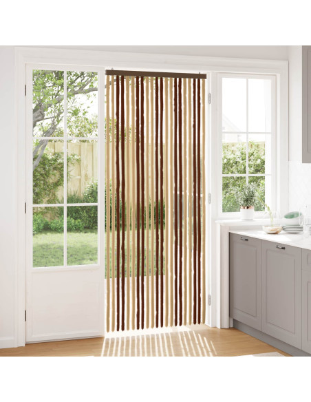 Tenda per insetti in chenille Marrone e Beige 90 x 220 cm