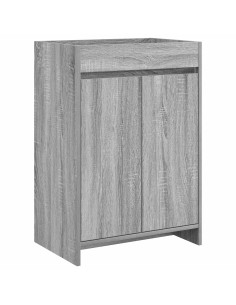 Mobiletto da Bagno Sotto Lavabo Sonoma grigio 56 x 37,5 x 81 cm